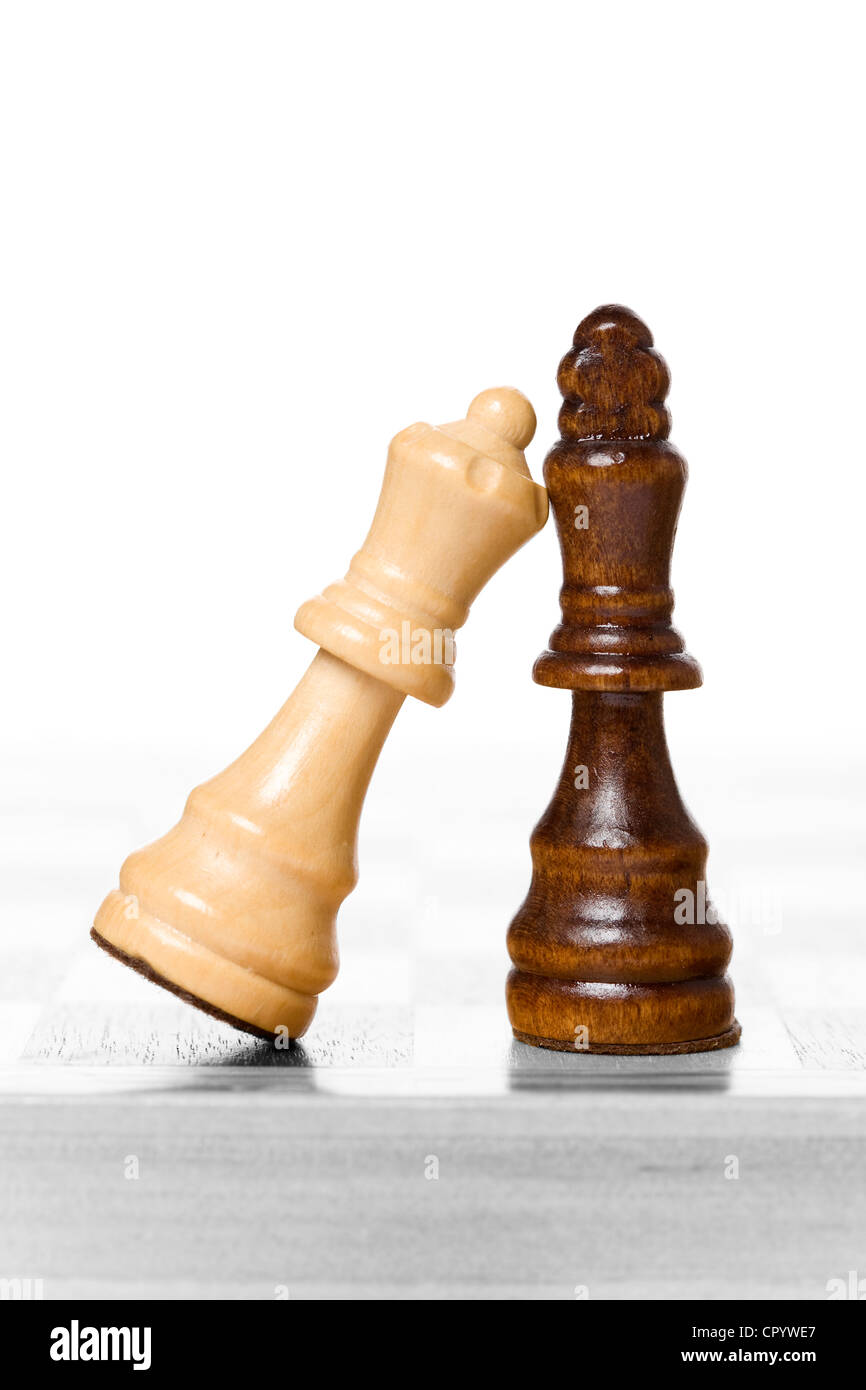 Chess pieces, King and Queen Stock Photo