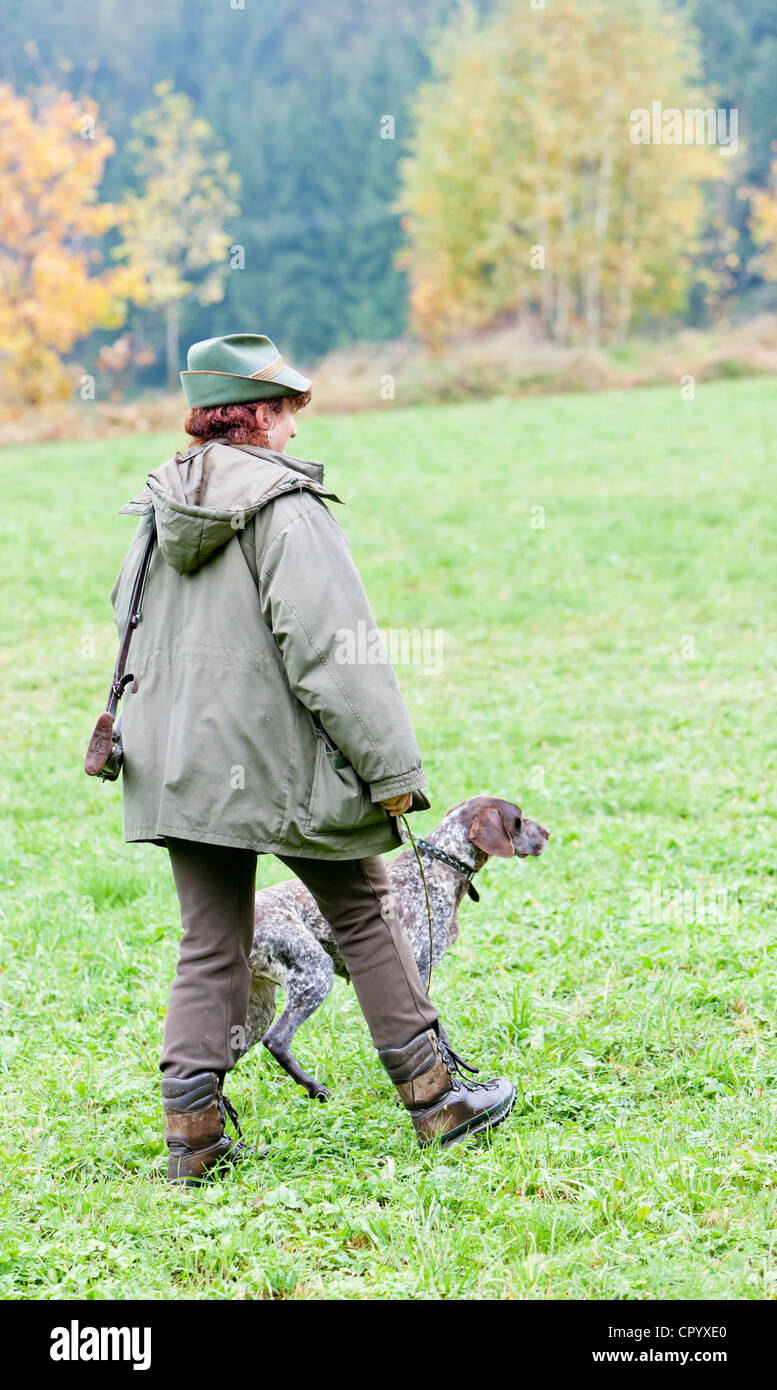 woman hunter hunting Stock Photo Alamy