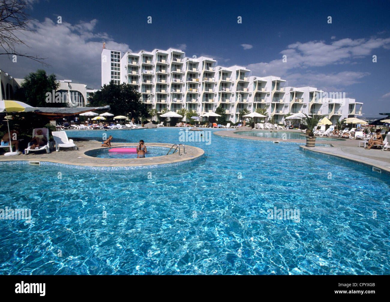 Bulgaria, Black Sea, hotel on the Golden Sands Beach Stock Photo