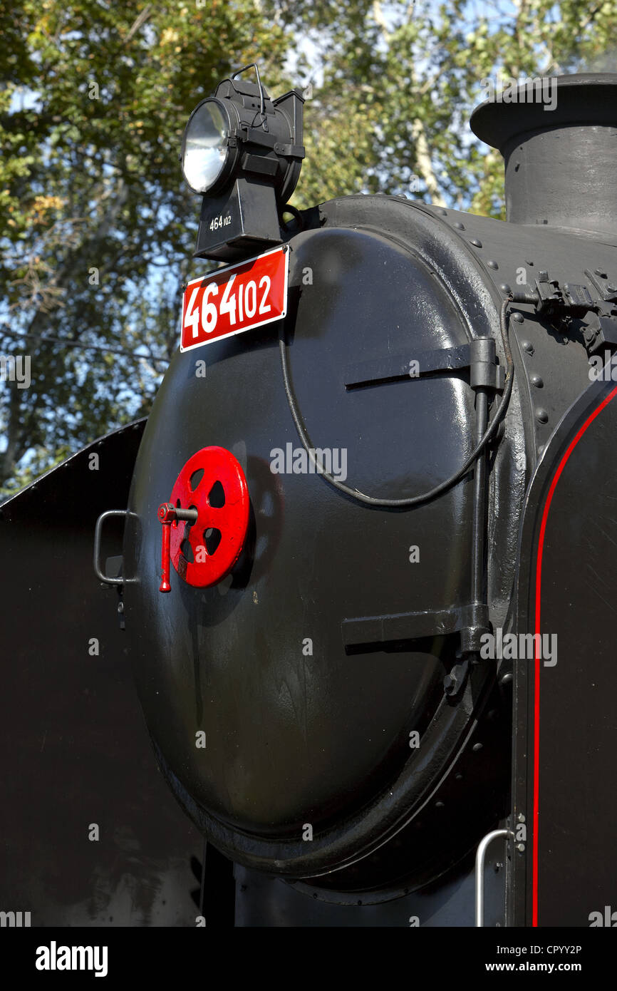 detail of steam locomotive (464.102), Knezeves, Czech Republic Stock ...