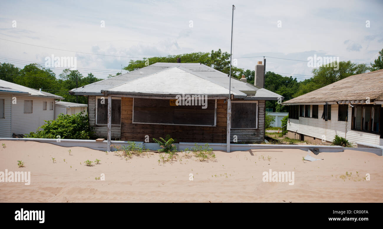 The condemned bungalows that comprised the private community of Cedar