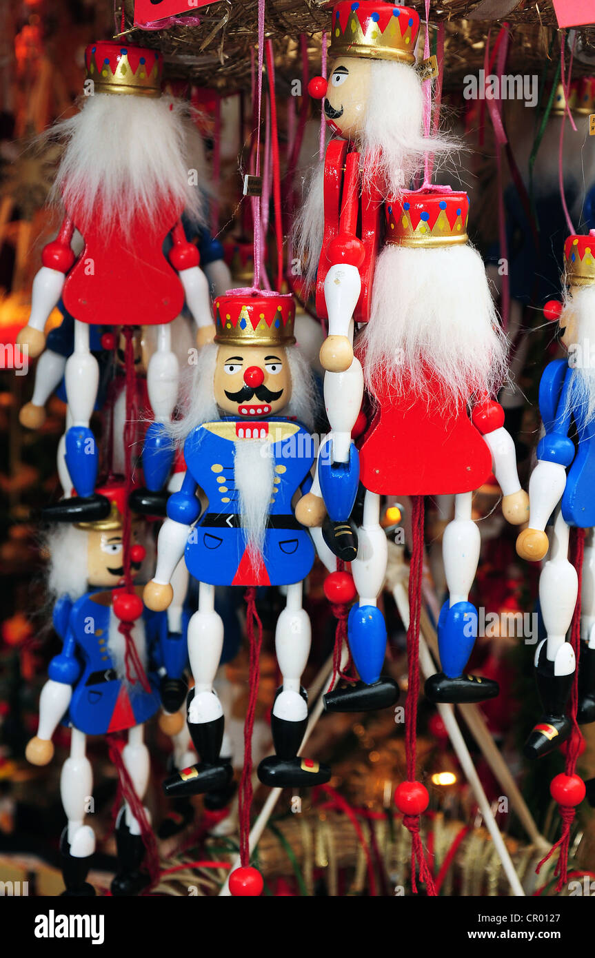 Red and blue nutcrackers Stock Photo