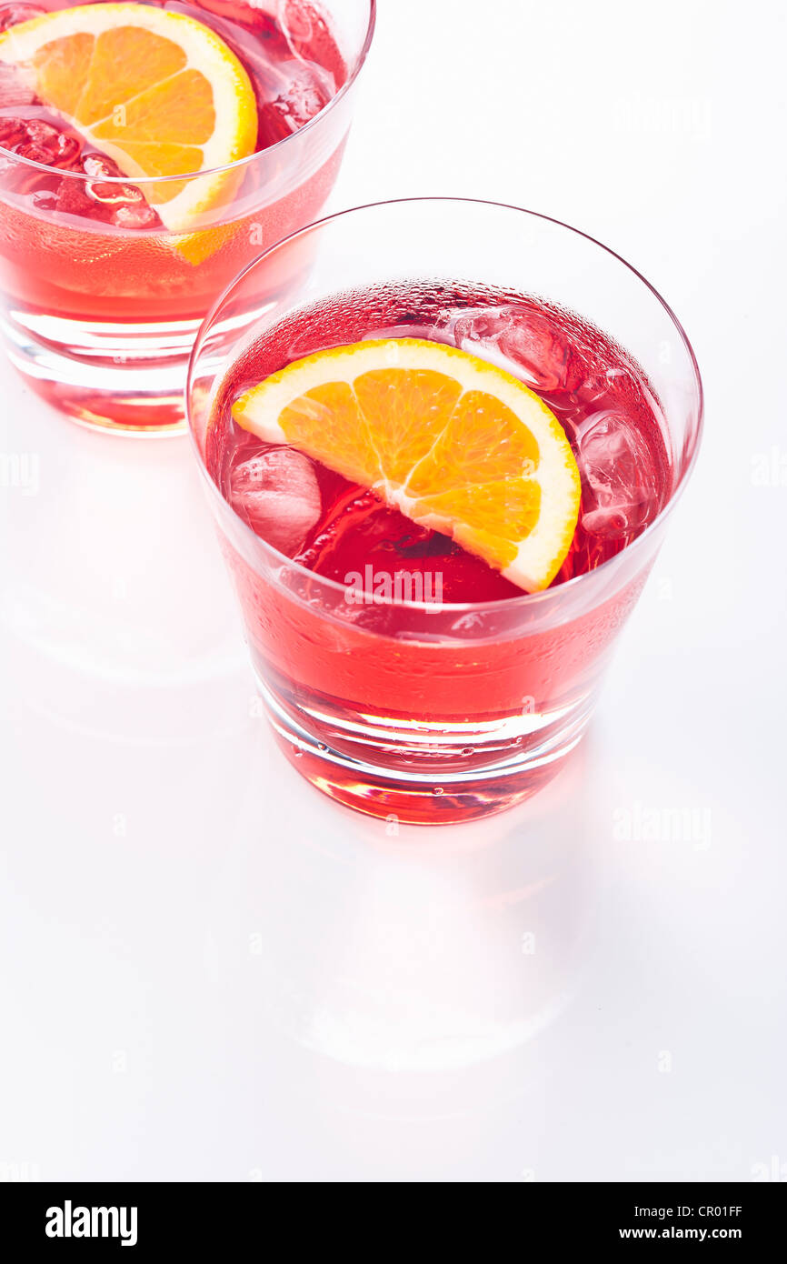 Close up of fruity cocktails Stock Photo