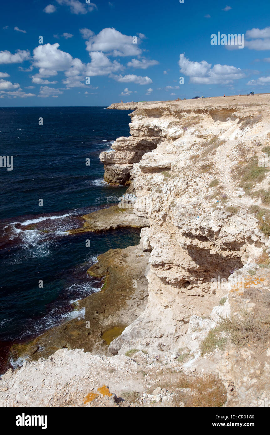 Coastline, Cape Tarhankut, Tarhan Qut, Crimea, Ukraine, Eastern Europe Stock Photo