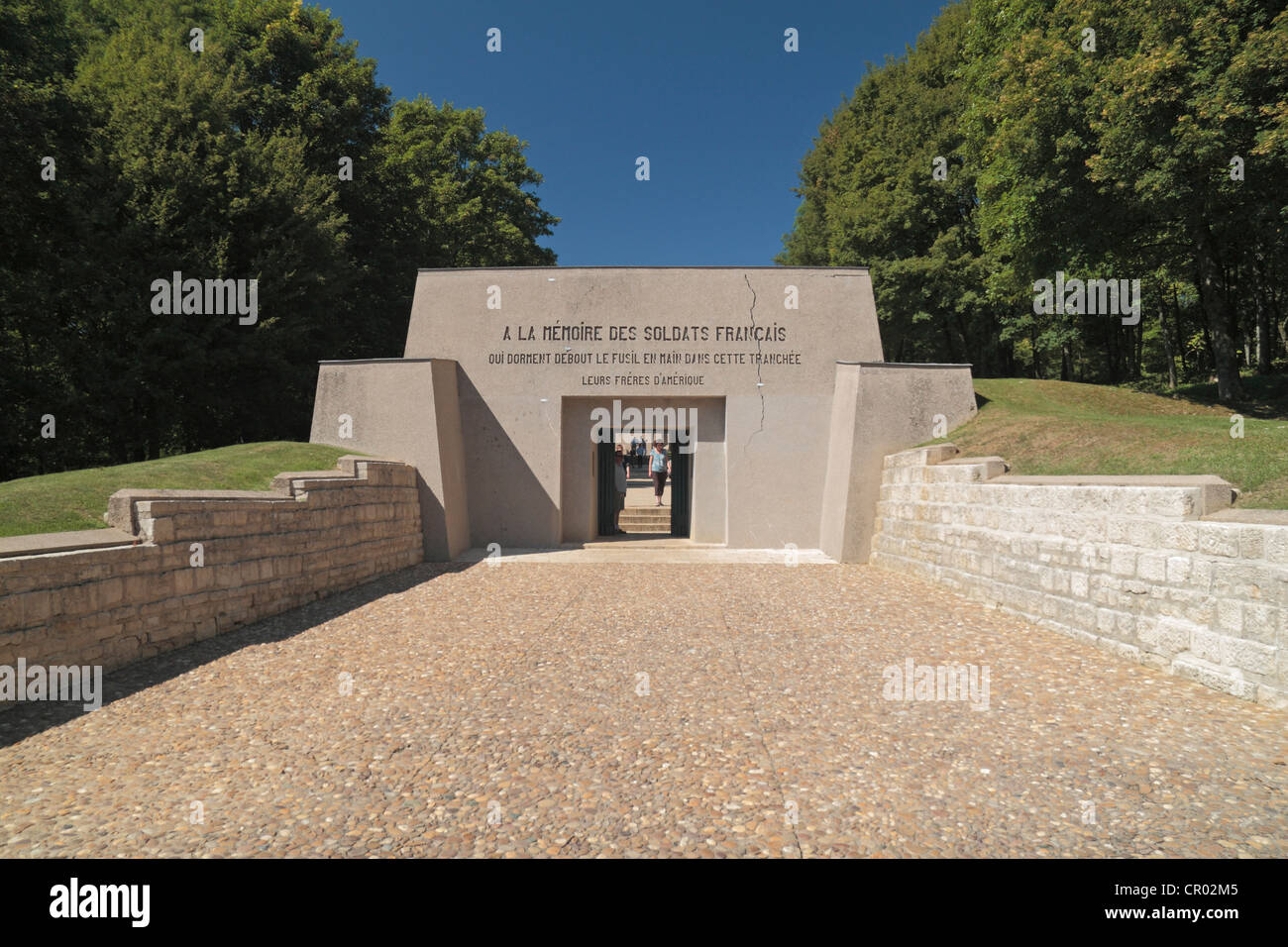 The entrance to the Trench of Bayonets memorial which commemorates an action on 23rd June 1916 near Verdun, Meuse, France. Stock Photo