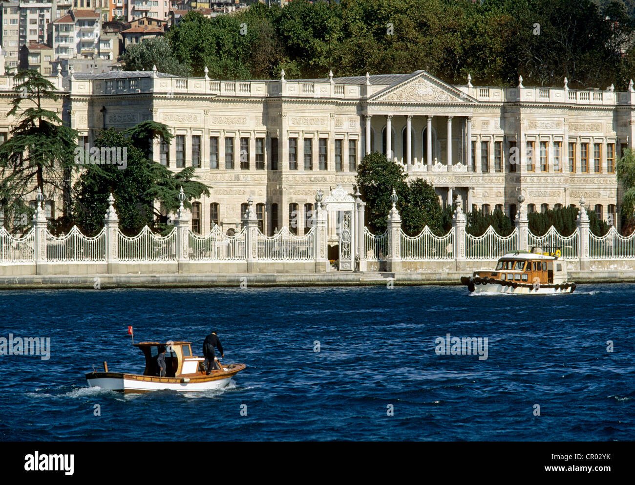 Turkey Istanbul Besiktas District Dolmabahce Palace Dolmabahce Sarayi on edge of Bosphorus built by Sultan Abdulmecit in Stock Photo