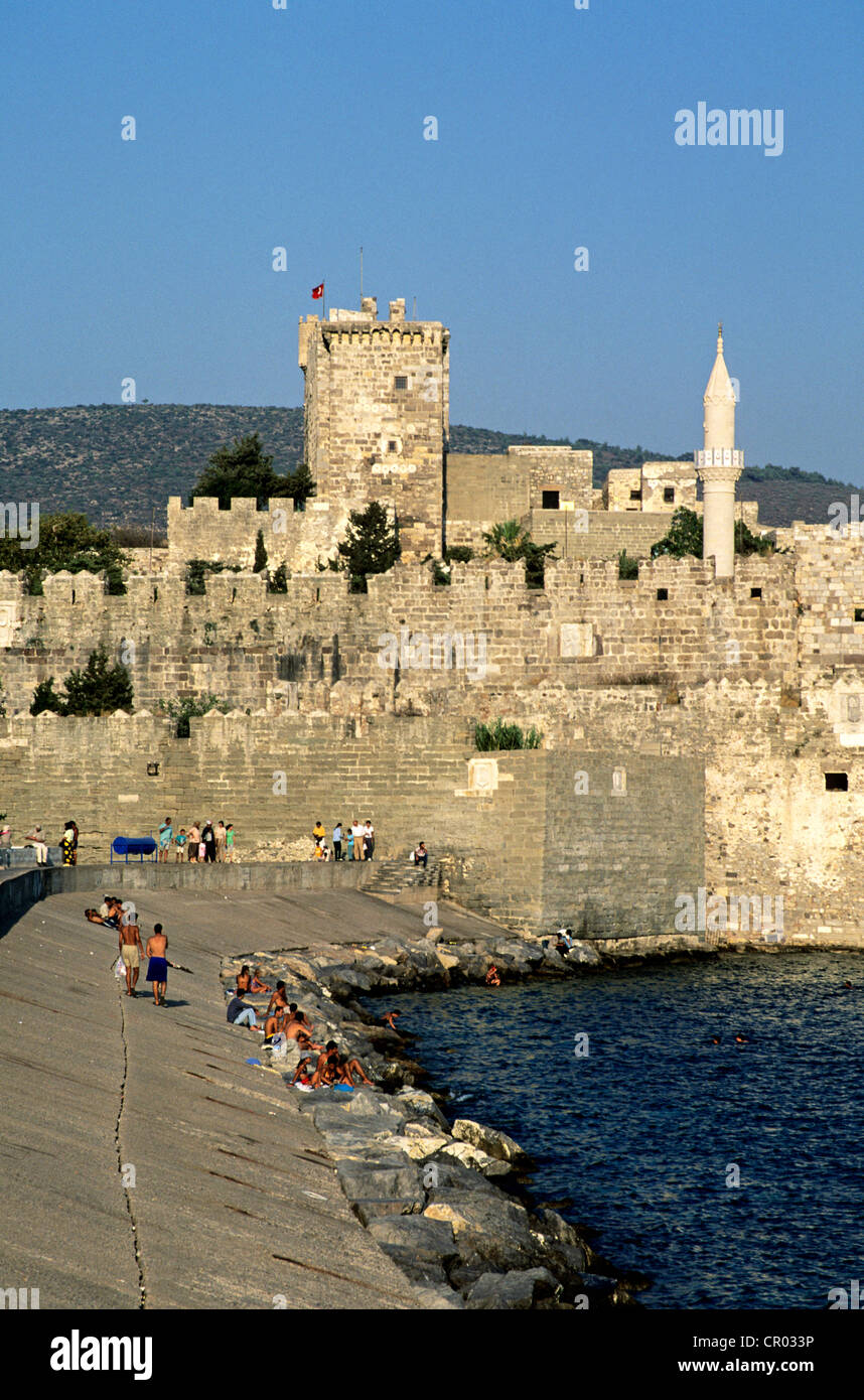 Turkey, Aegean region, Bodrum, St Peter Castle Stock Photo