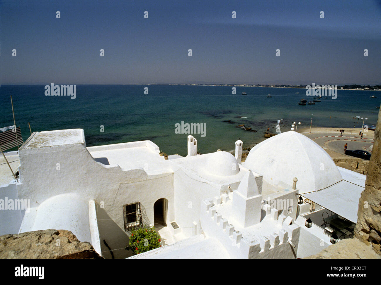 Tunisia, Hammamet, view on the seaside houses Stock Photo Alamy