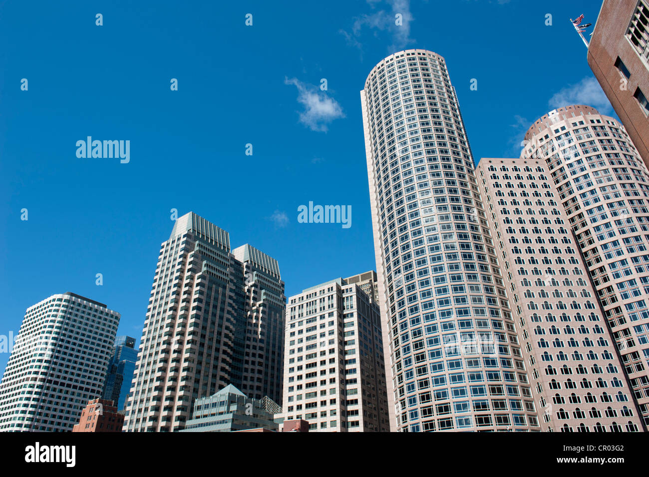 Skyscrapers, highrise towers, Financial District, Purchase Street