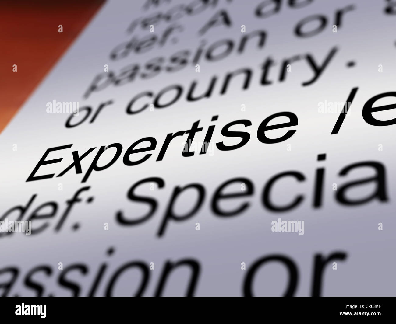 Expertise Definition Closeup Shows Skills Proficiency And Capabilities Stock Photo Alamy