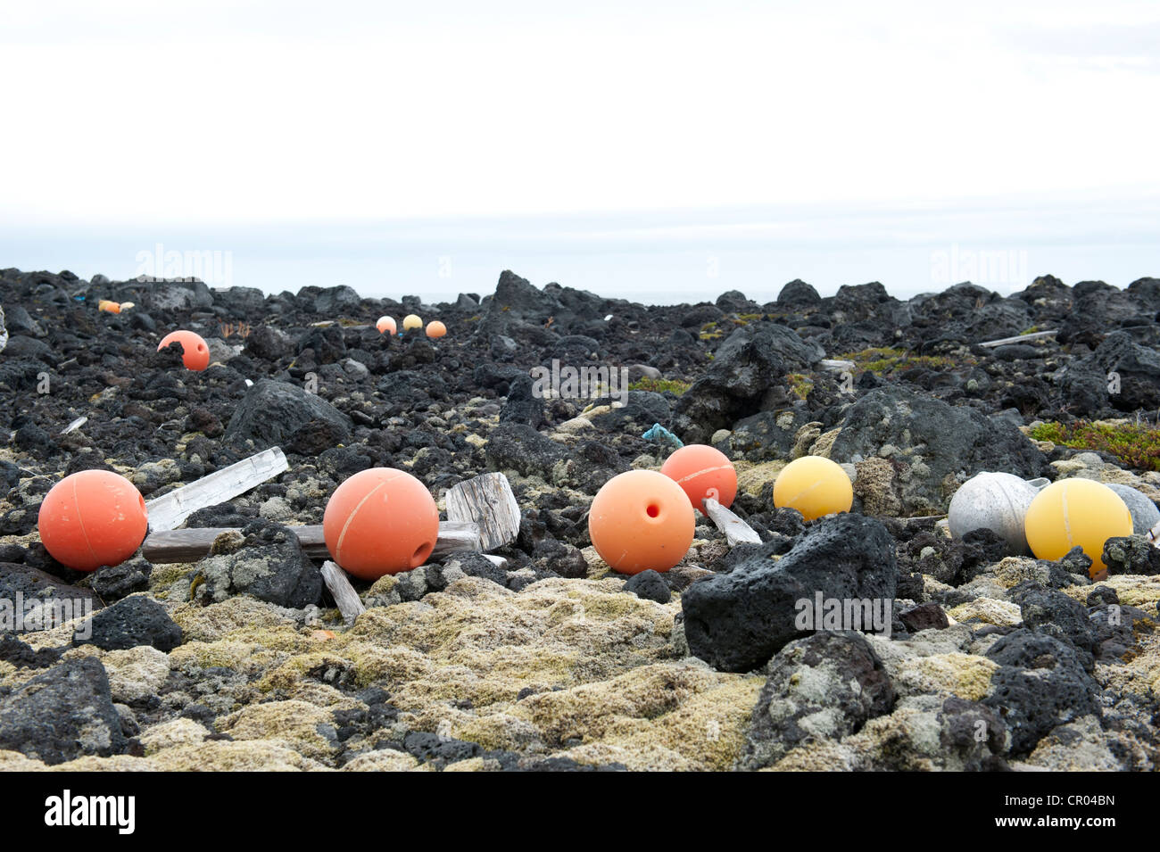 Stranded Buoy Buoys, swimmers, floating debris, stranded goods, near Dritvík ...