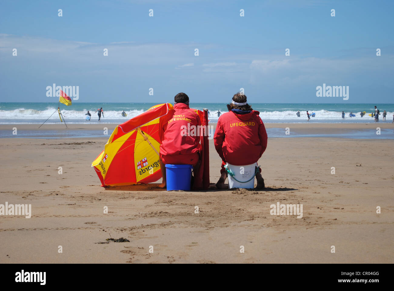 Life Guards on duty Stock Photo