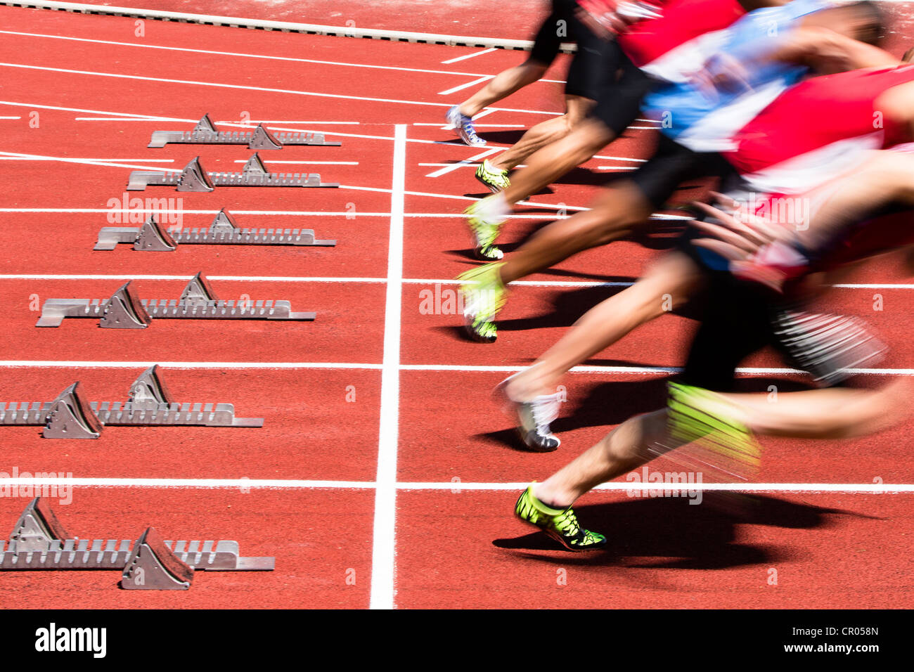 sprint start in track and field Stock Photo Alamy