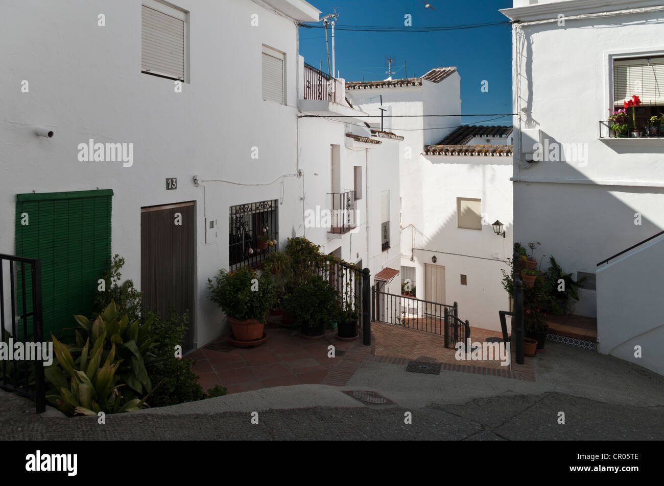 Typical street in Istán, Andalucia, Spain Stock Photo