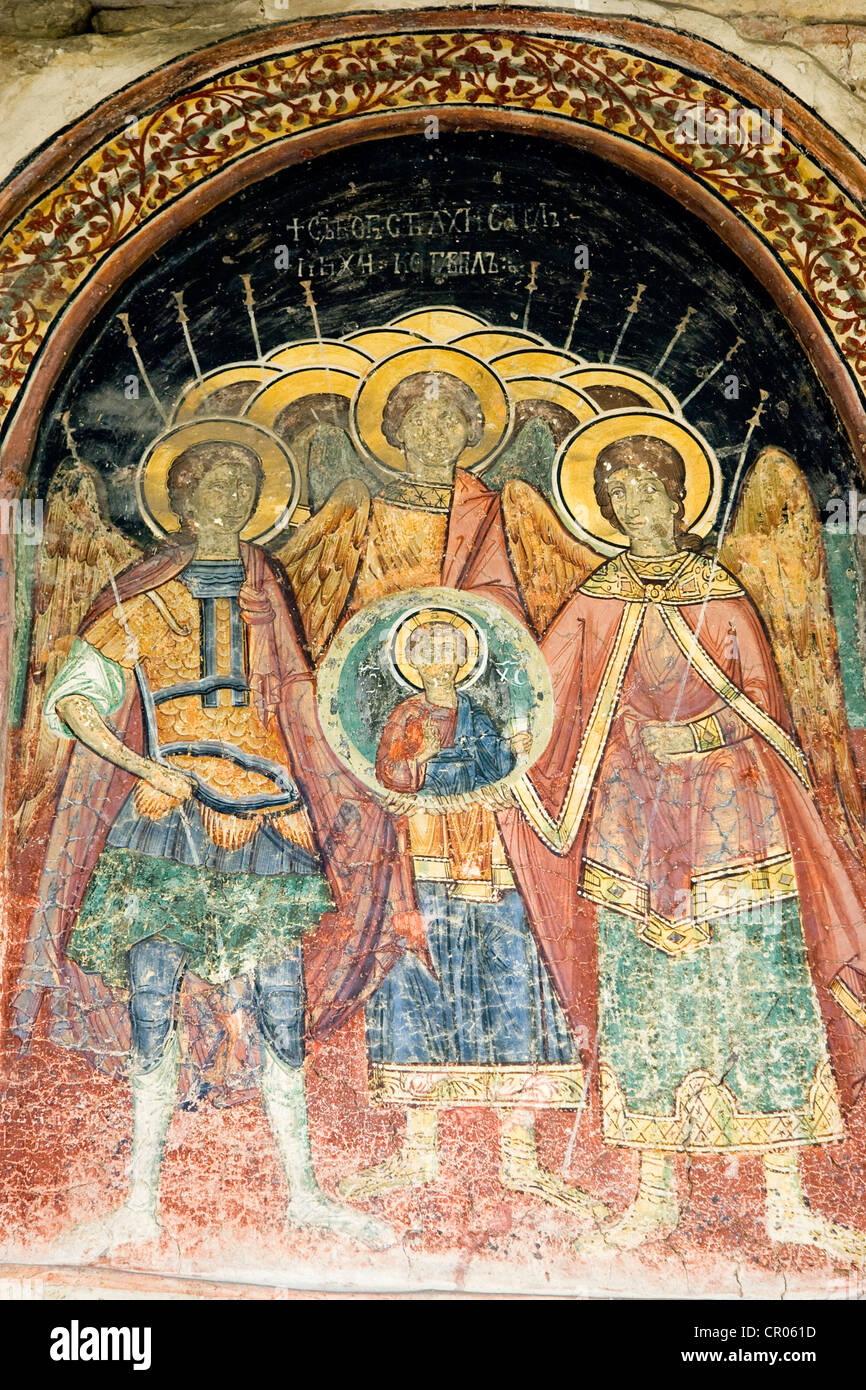 Bulgaria, Arbanassi, Church of Michael and Gabriel the Archangels, frescoes of the Church Stock Photo