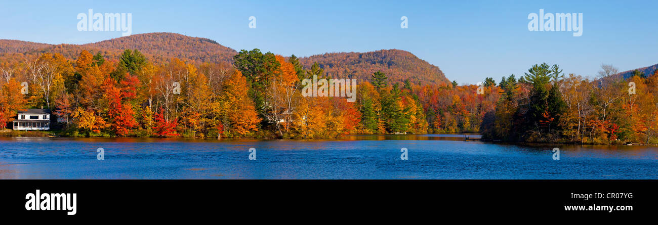 Autumn panorama, Ville de Lac Brome, Quebec, Canada Stock Photo