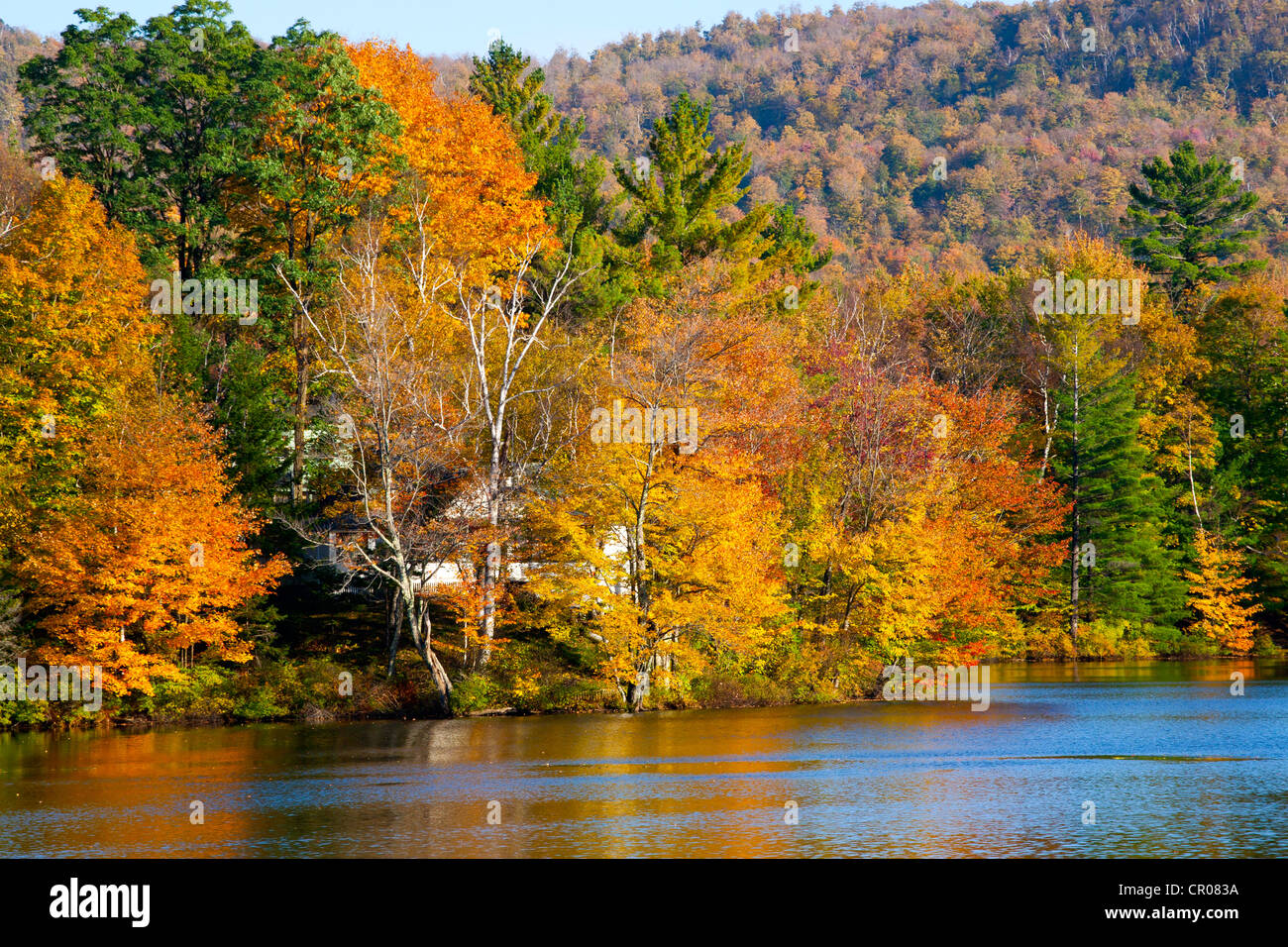 Sallys Pond in autumn, West Bolton, Quebec, Canada Stock Photo Alamy