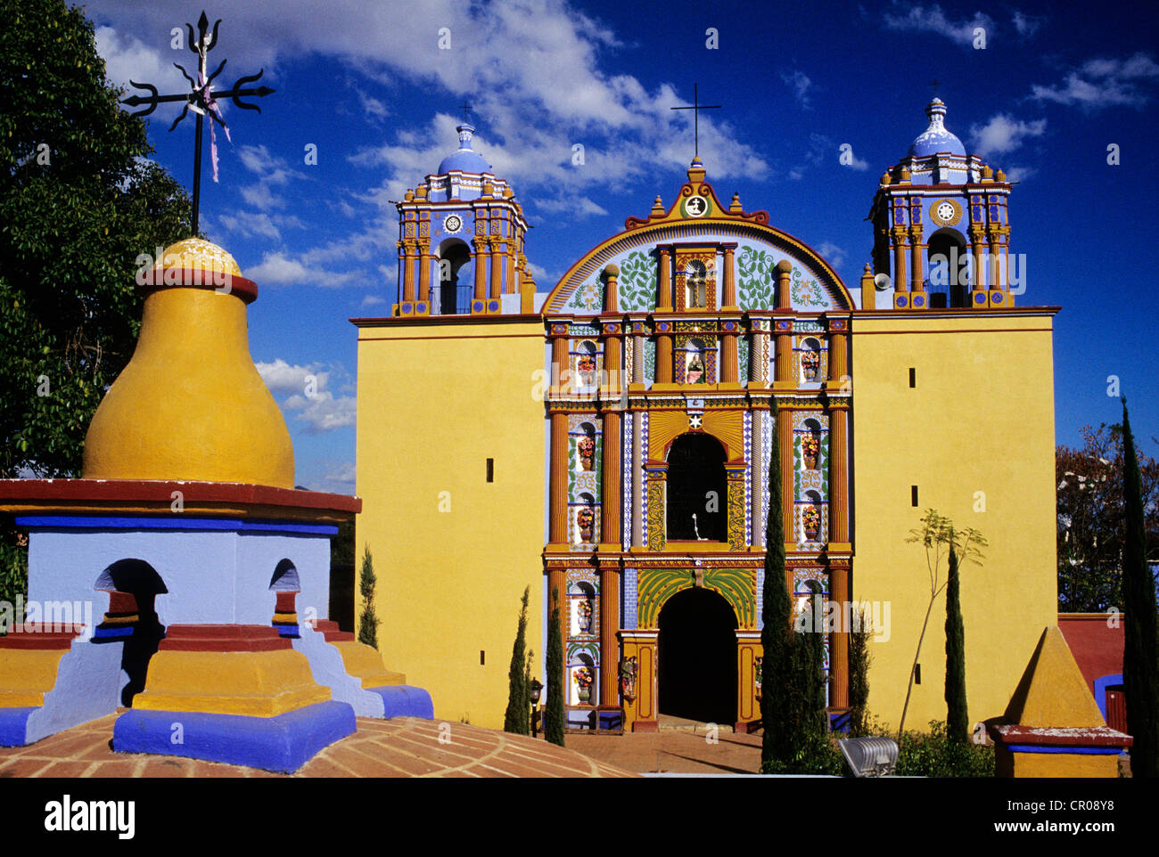 Mexico, Oaxaca State, Ocotlan de Morelos, Santa Ana Zegache Church Stock Photo