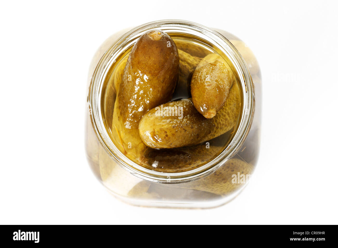 Open jar with pickles Stock Photo Alamy