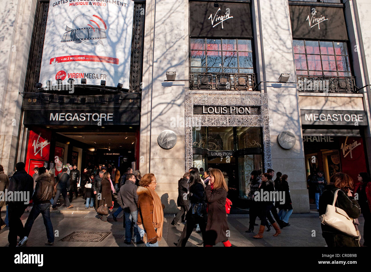 France, Paris , Virgin Megastore on Avenue des Champs Elysees Stock Photo -  Alamy