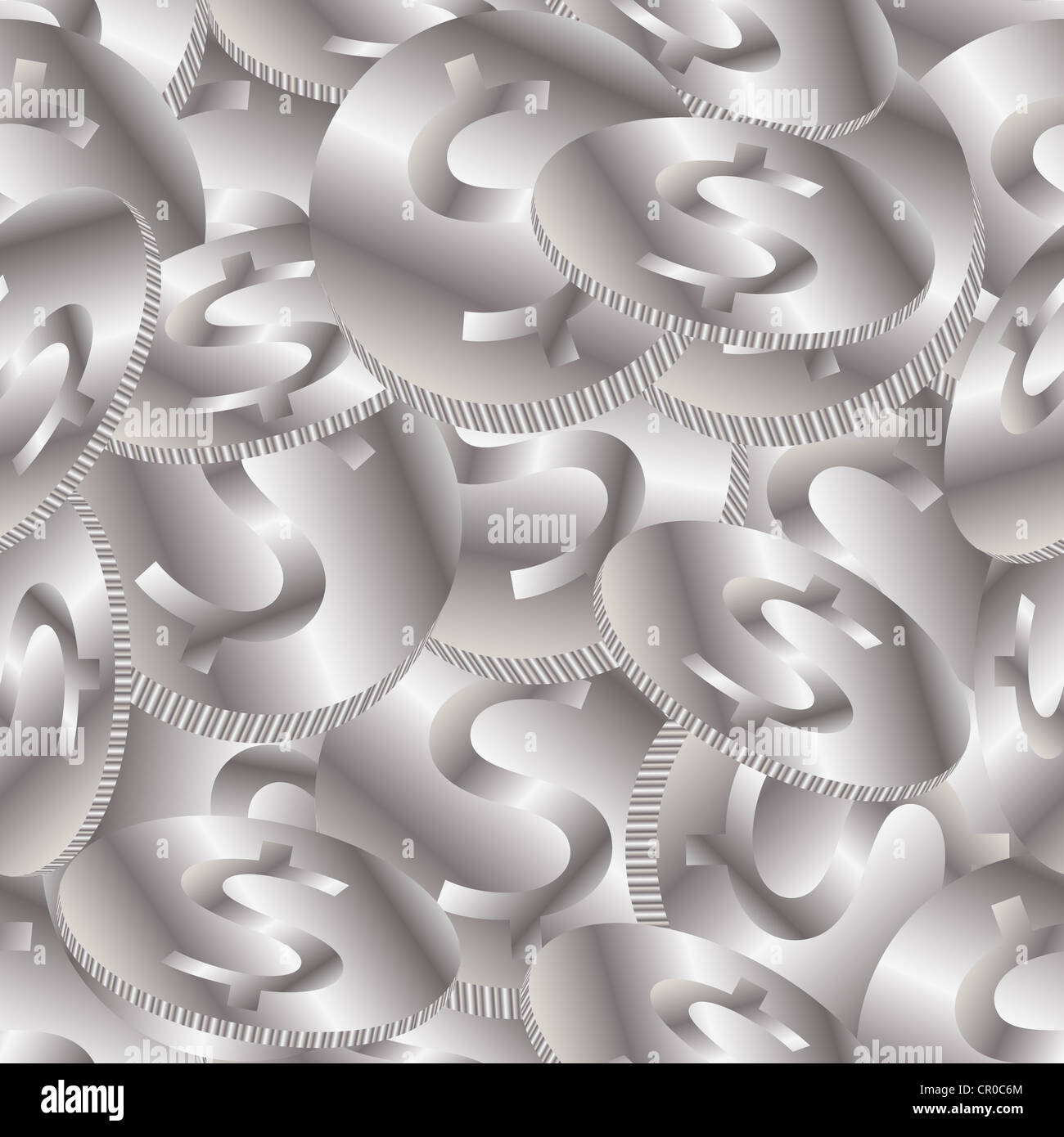 Seamless Silver Coins Background Stock Photo - Alamy