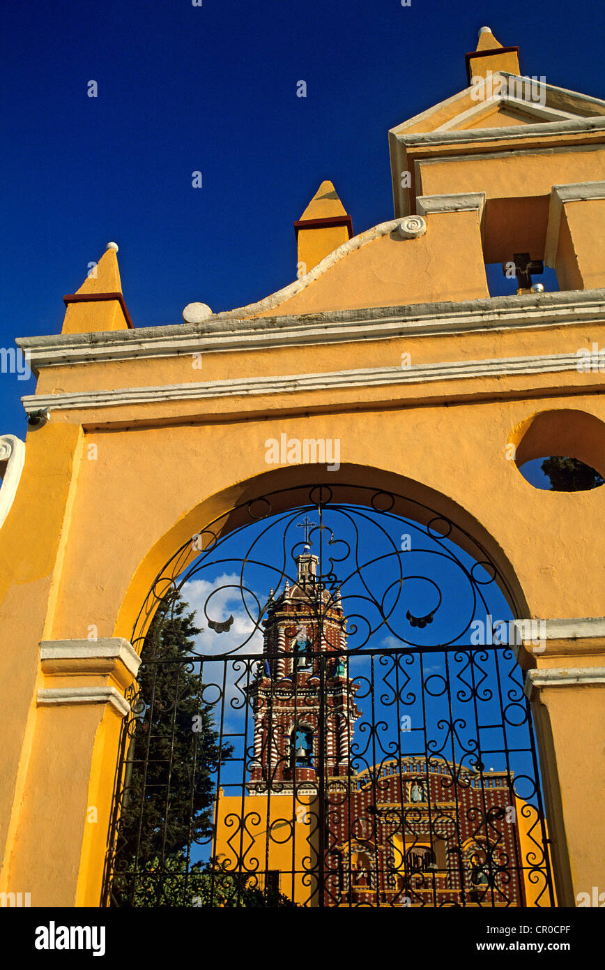 Mexico, Puebla State, Tonantzitla, Santa Maria Church Stock Photo