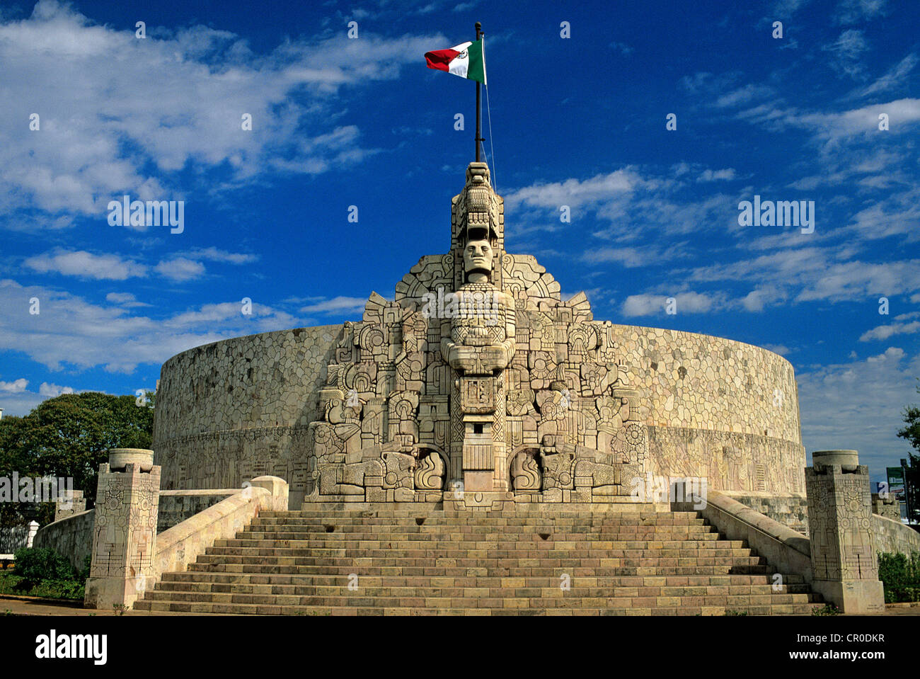 Mexico, Yucatan State, Merida, El Monumento a la Bandera (Flag Monument) on the Paseo de Montejo Stock Photo