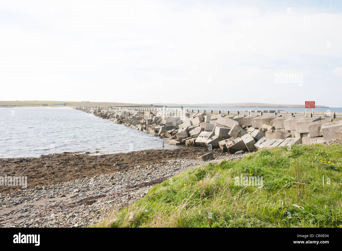 The Churchill Barrier on the Orkney Islands Stock Photo