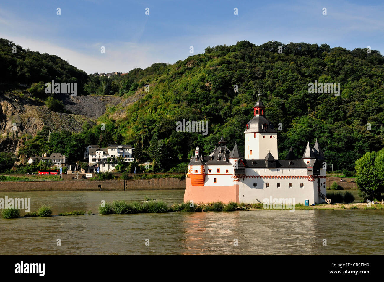 Burg Pfalzgrafenstein Castle in the Rhine River near Kaub, Rhineland-Palatinate, Germany, Europe Stock Photo