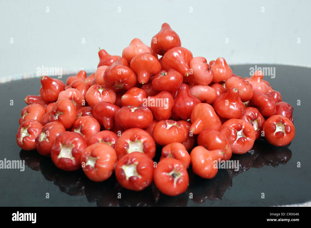 Fruits of Syzygium samarangense or Eugenia javanica also known as wax apple or  bell fruit Stock Photo