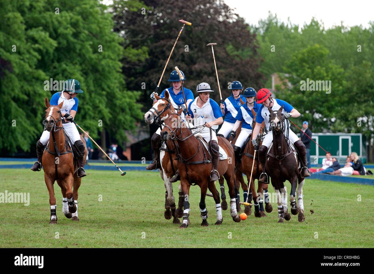 University students polo game Stock Photo Alamy