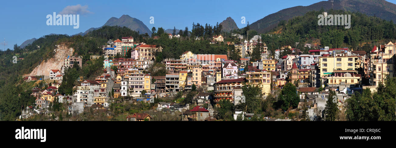 Panorama, Sapa or Sa Pa, Lao Cai province, northern Vietnam, Vietnam, Southeast Asia, Asia Stock Photo