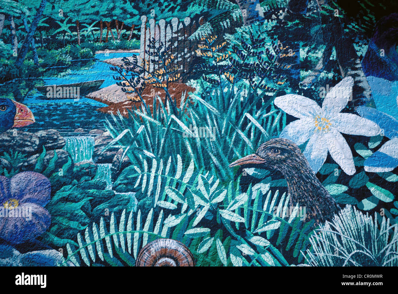 An outdoor mural in Takaka, New Zealand Stock Photo Alamy