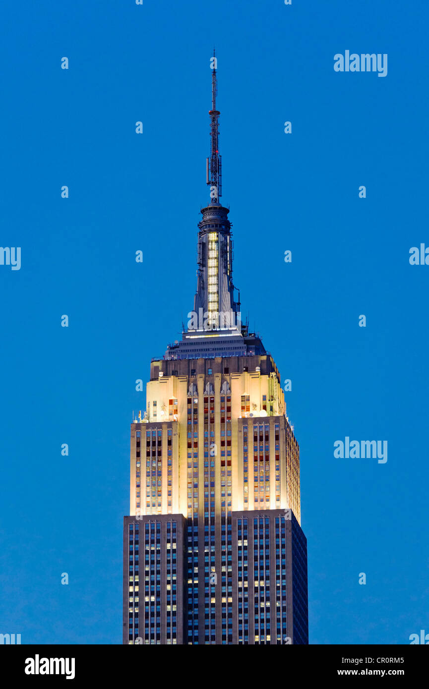 USA, New York, New York City, Empire State Building at dusk Stock Photo ...