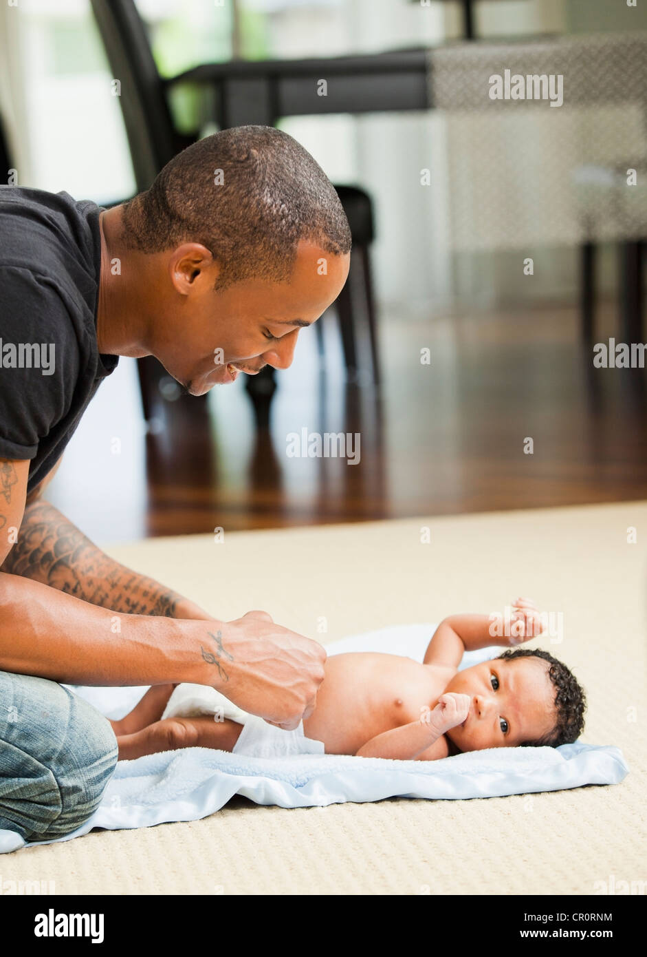 changing a newborn