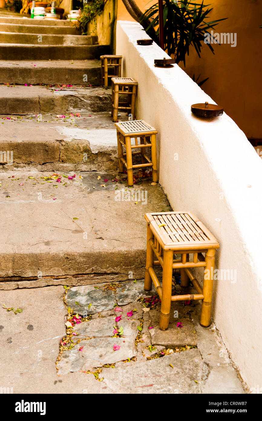 Street with stairs, Porto Azzurro, Elba Island, Italy, Europe Stock Photo