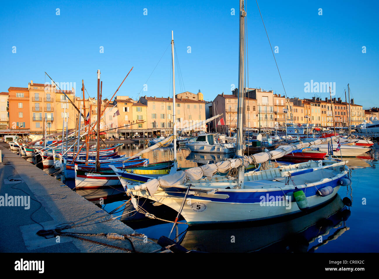 France, Var, Saint Tropez, Saint Tropez Harbour Stock Photo