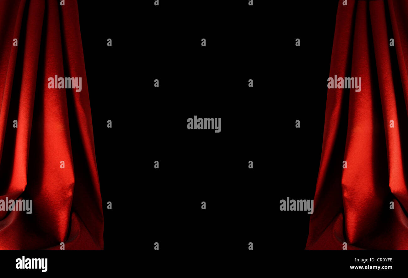 red curtain stage in dark background Stock Photo - Alamy