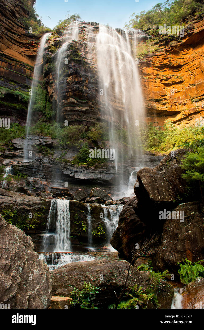 Wentworth Walls waterfall in Blue Mountains, Australia near Sydney Stock Photo