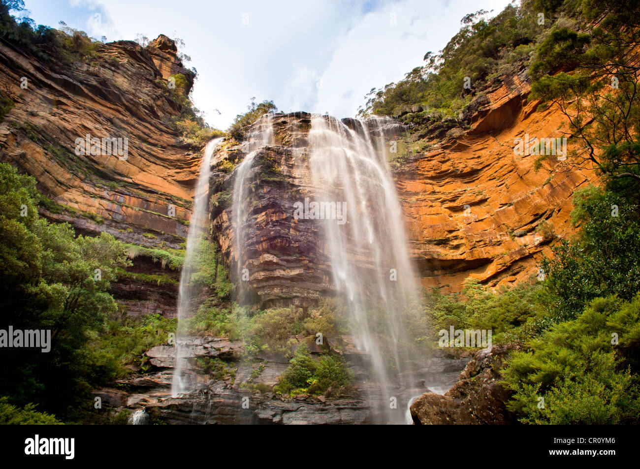 Wentworth Walls waterfall in Blue Mountains, Australia near Sydney Stock Photo