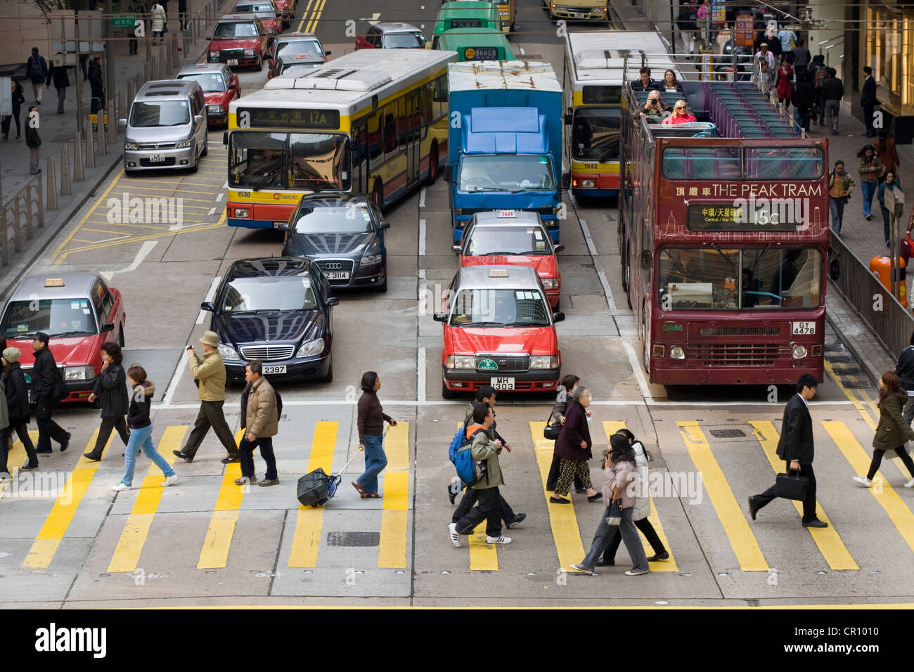 China, Hong Kong, zebra crossing Stock Photo Alamy