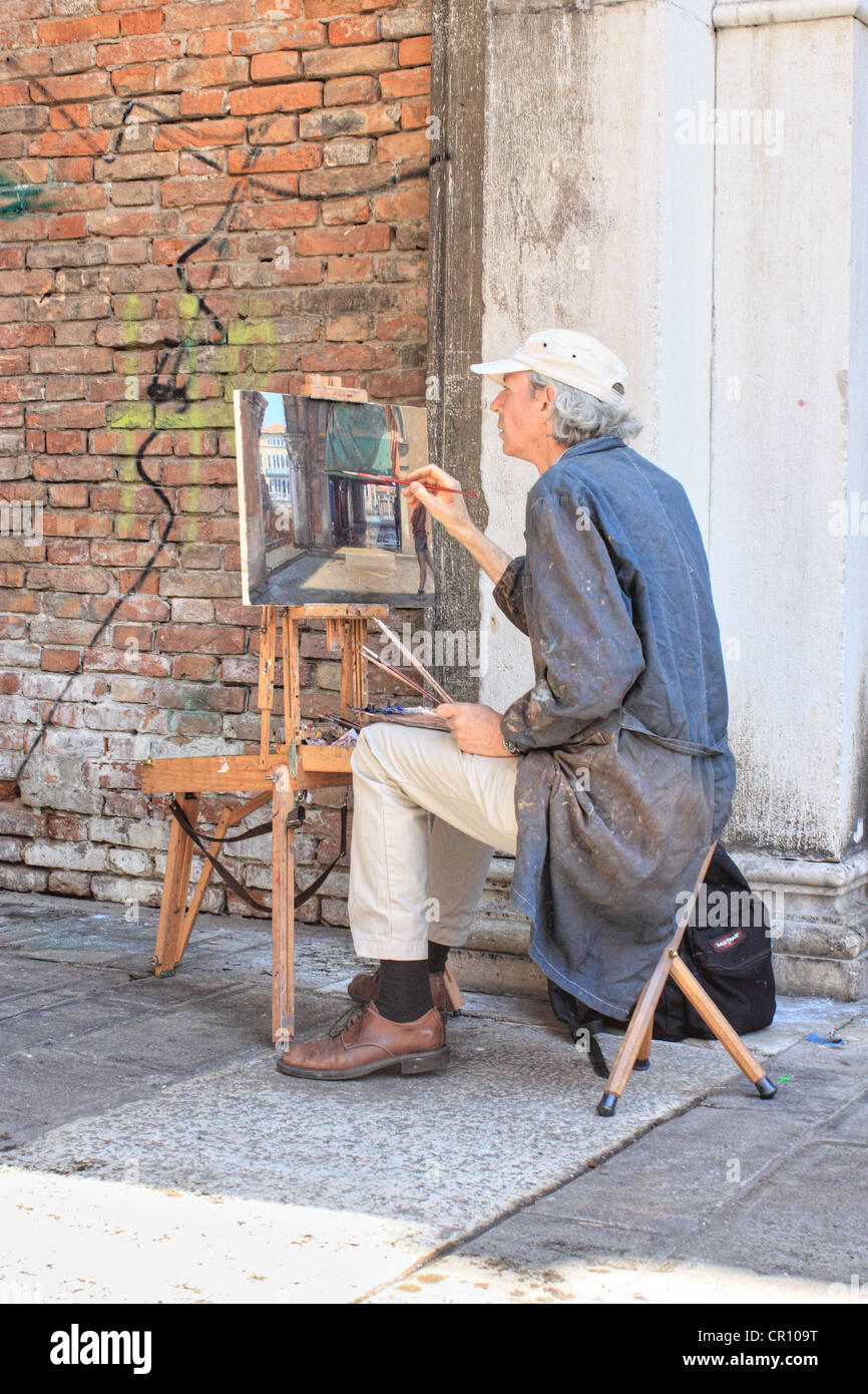 Painter in Venice Stock Photo