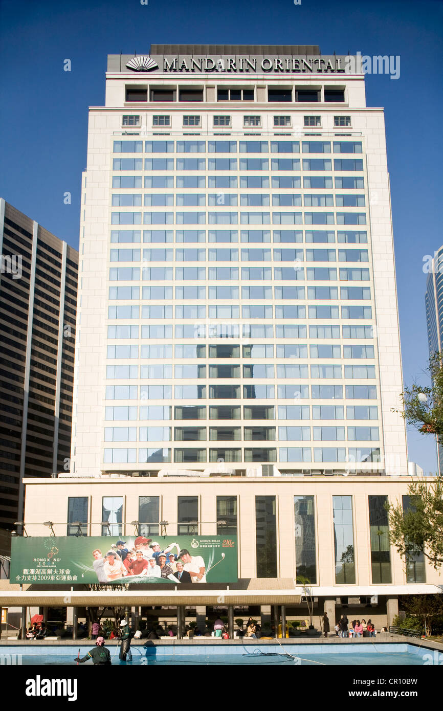 China, Hong Kong, Central District, Mandarin Oriental Hotel Stock Photo