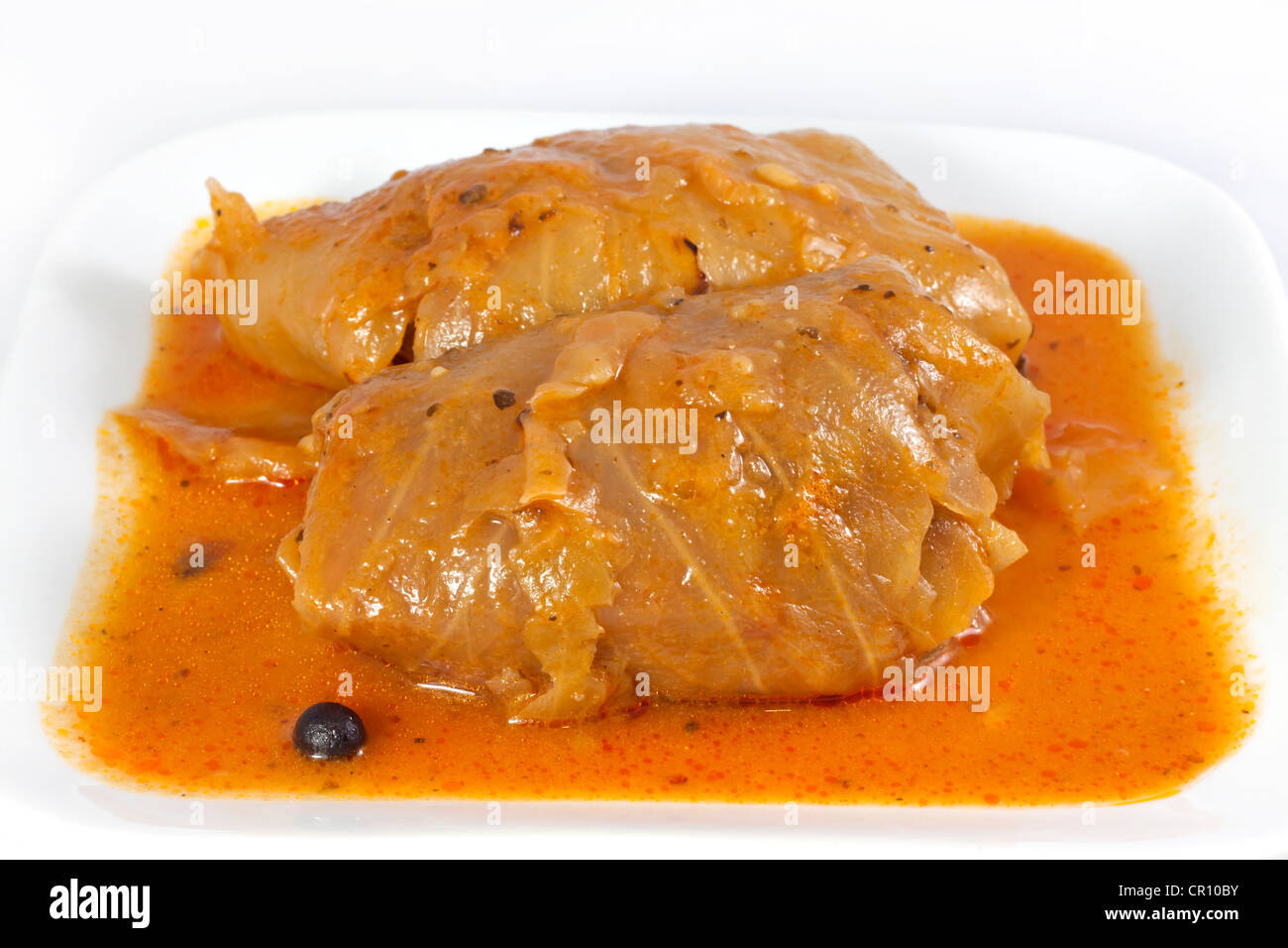 Polish traditional dish cabbage , minced meat with rice in tomato sauce