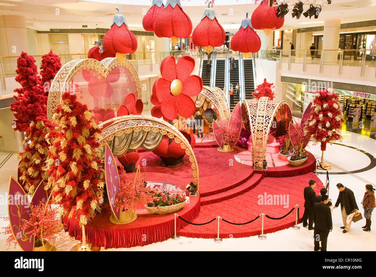 China, Hong Kong, Kowloon, Elements Commercial center, decoration for Chinese new year Stock Photo