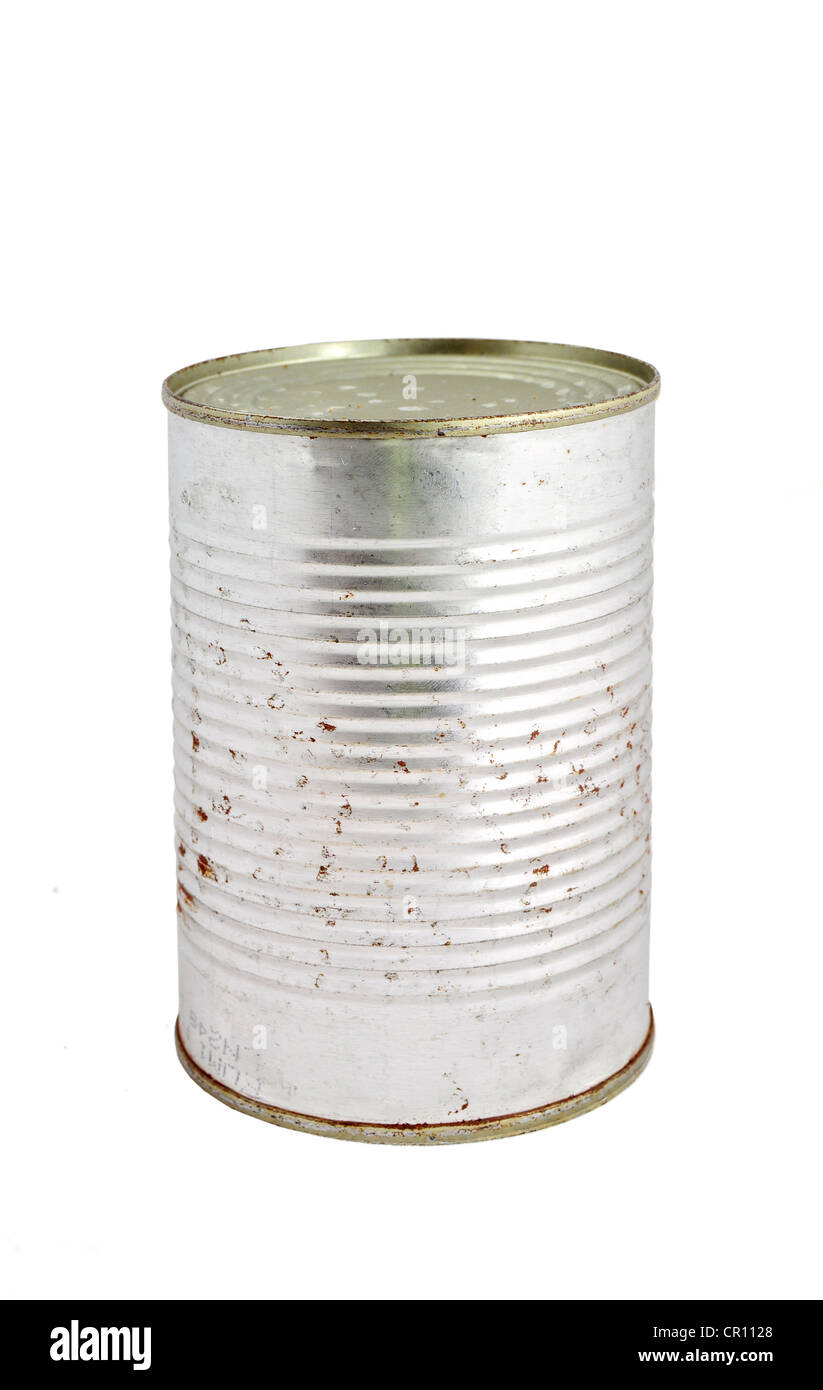 Tin can isolated on white Stock Photo