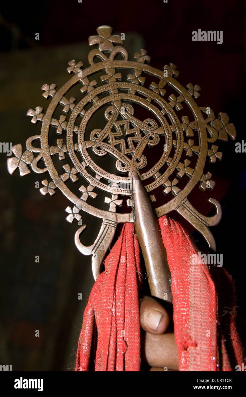 Ethiopia, Amhara Region, Lalibela, cross of Bet monolithic Church Stock Photo Alamy