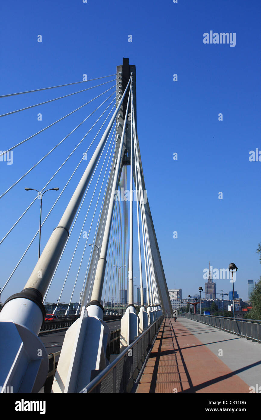 Bridge in Warsaw. Bridge swietokrzyski Stock Photo