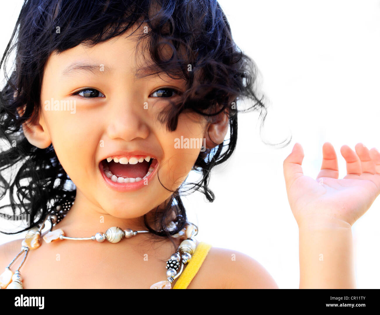 Portrait of the beautiful small Asian girl. Indonesia. Java Stock Photo ...