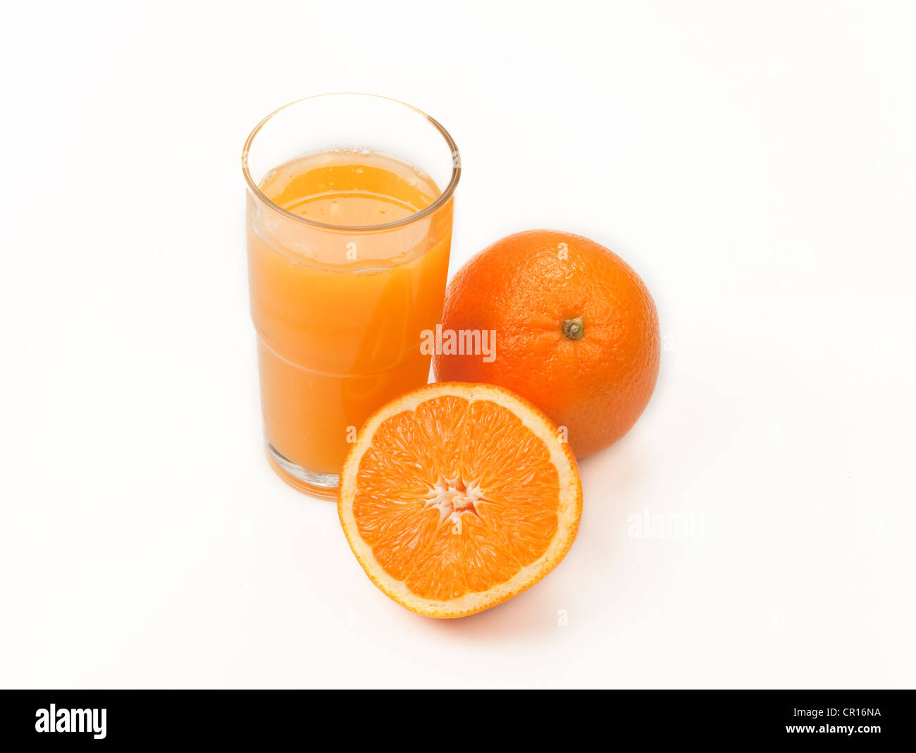 Freshly squeezed orange juice and oranges Stock Photo Alamy